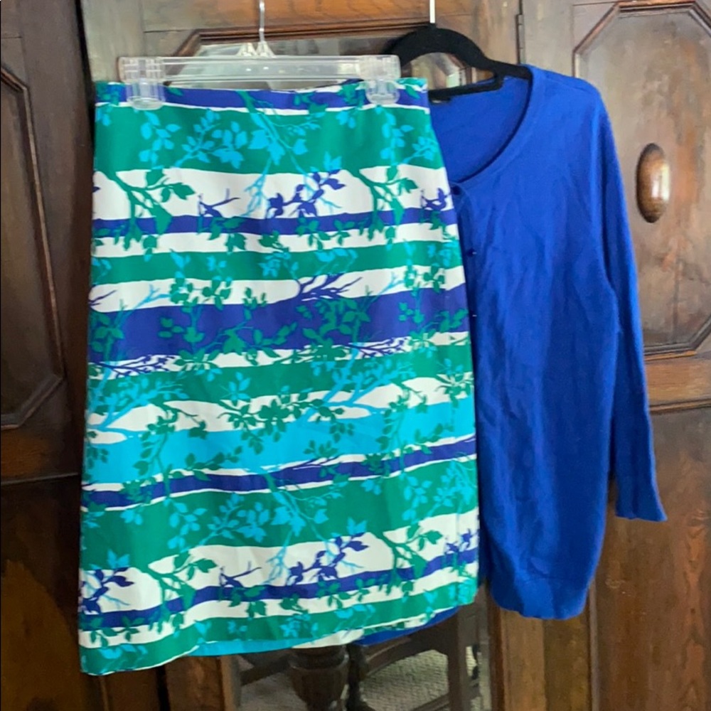 Talbots cotton skirt and sweater